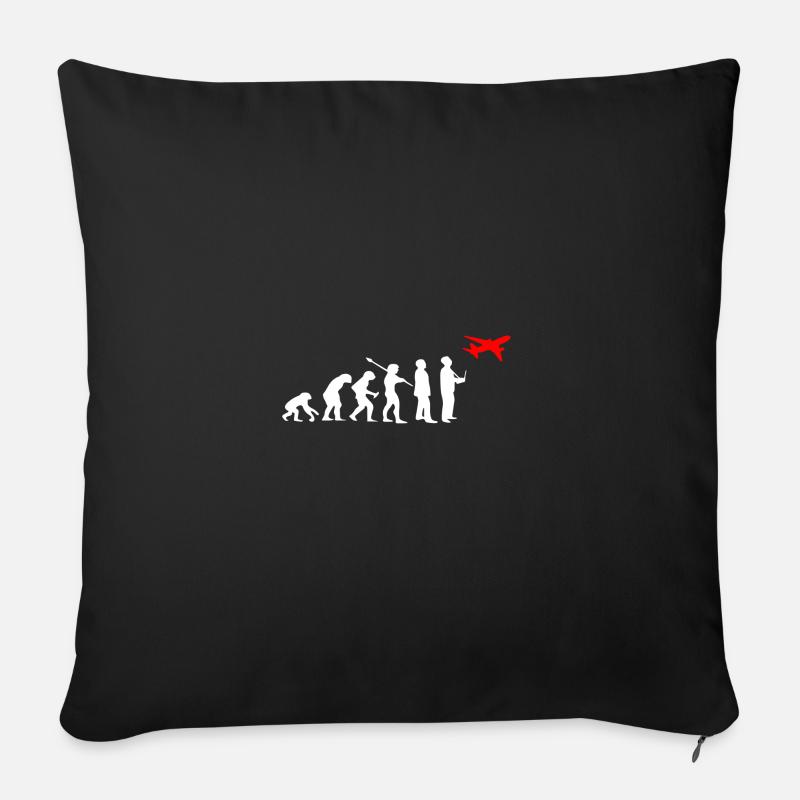 Modèle pilote avion Evolution modèle - Coussin et housse de 45 x 45 cm - noir