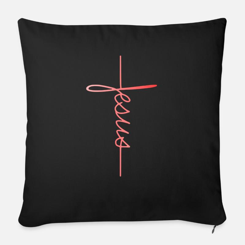 Jesus - Sofakissen mit Füllung 45 x 45 cm - Schwarz