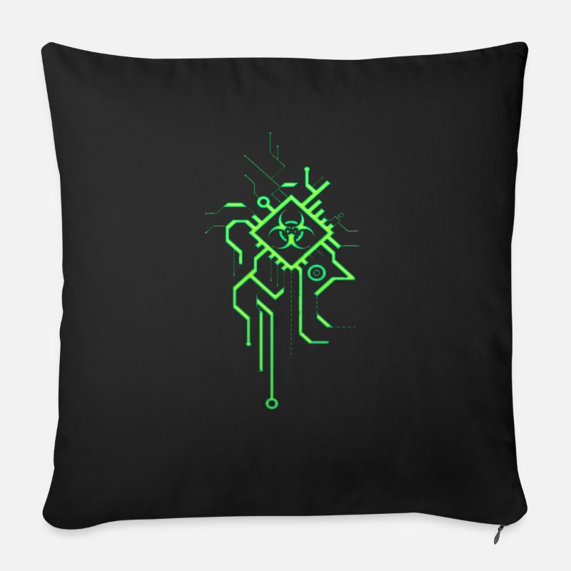 Hacking Hacks Hacker Computer Malware eSport Trojaner - Sofakissen mit Füllung 45 x 45 cm - Schwarz
