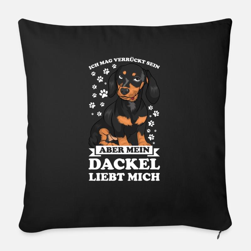 Dackel Hund Dackel Hund Geschenk - Sofakissen mit Füllung 45 x 45 cm - Schwarz