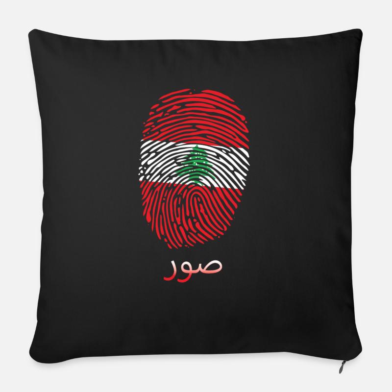 PNEU Liban Liban Libanais Libanais - Coussin et housse de 45 x 45 cm - noir