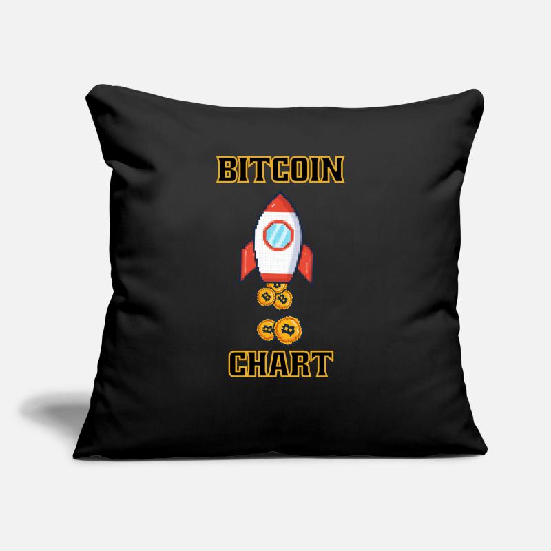 Bitcoin à la Lune Graphique Bitcoin Coussin et housse de 45 x 45 cm