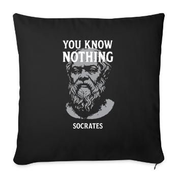 Socrates quote - Sofa pillow with filling 45cm x 45cm - black - Front