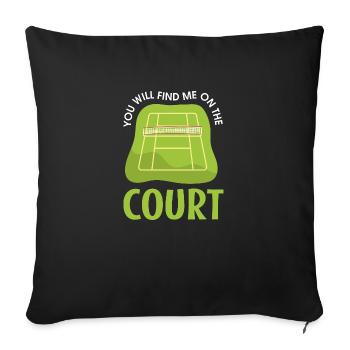 Court de tennis Ironique Joueur de tennis - Coussin et housse de 45 x 45 cm - noir - Devant