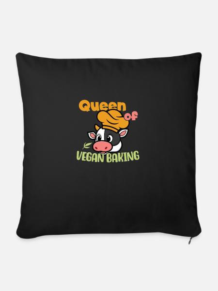Queen of Vegan Baking - Sofakissen mit Füllung 45 x 45 cm - Schwarz