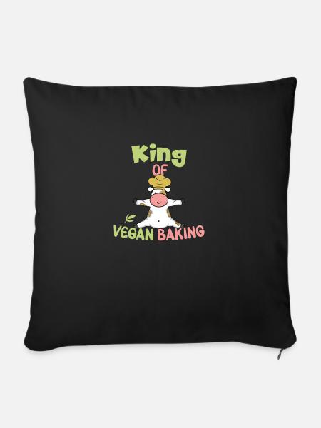 King of Vegan Baking - Sofakissen mit Füllung 45 x 45 cm - Schwarz