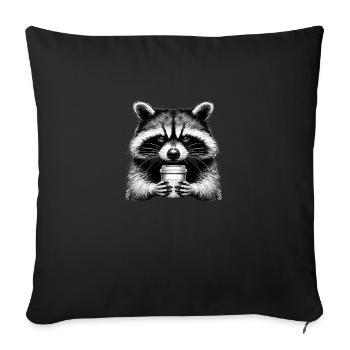 Grumpy Raccoon - Sofa pillow with filling 45cm x 45cm - black - Front