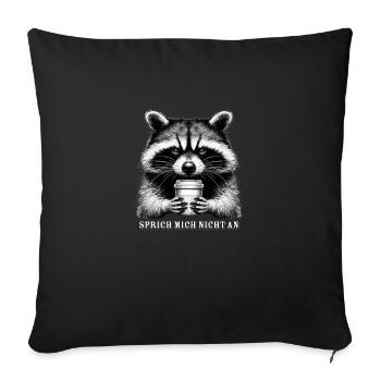 Grumpy Raccoon - Sofa pillow with filling 45cm x 45cm - black - Front