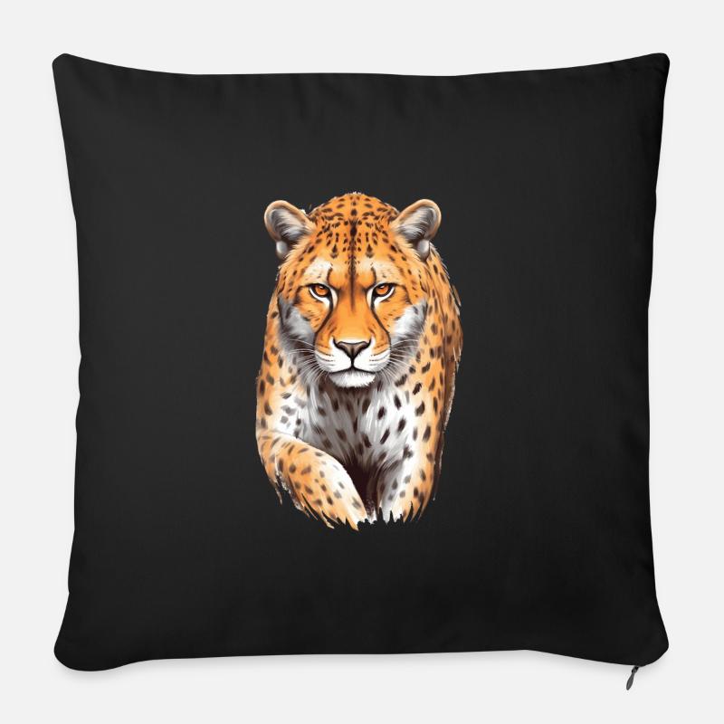 Guépard Gepard - Coussin et housse de 45 x 45 cm - noir
