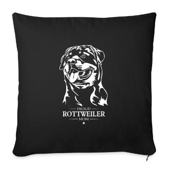 Rottweiler Maman Chien Chien Rottie Wilsigns - Coussin et housse de 45 x 45 cm - noir - Devant