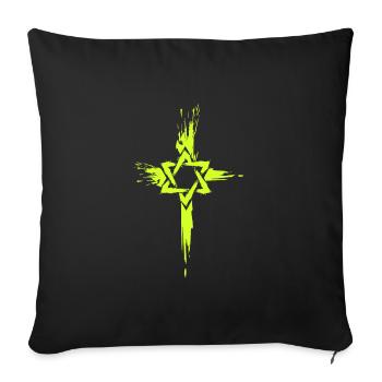Messianic Jews cross symbol - Sofa pillow with filling 45cm x 45cm - black - Front