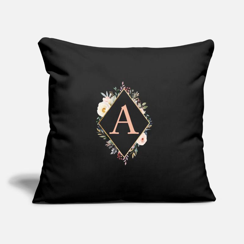 A Monogram, Floral, Boho Sofa pillow with filling 45cm x 45cm
