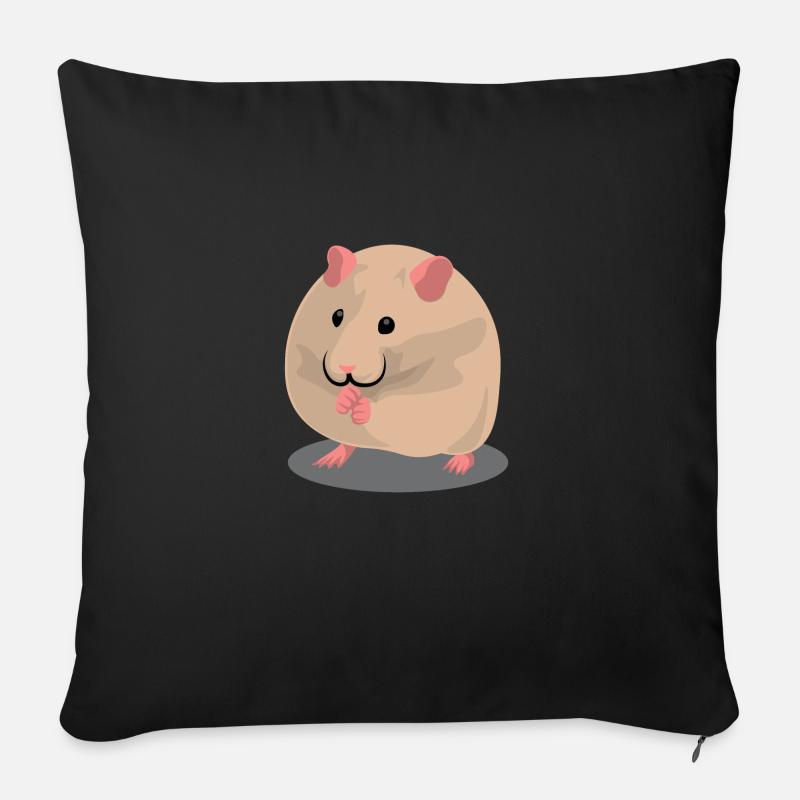 Netter Brown-Hamster - Sofakissen mit Füllung 45 x 45 cm - Schwarz