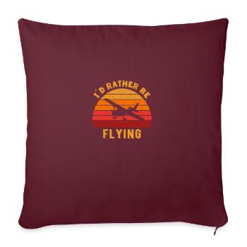 Flying Aviation design C172 Airplane lover - Sofa pillow with filling 45cm x 45cm - burgundy - Front