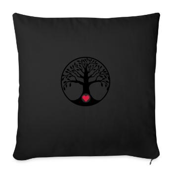 l’arbre de la vie coeur - Coussin et housse de 45 x 45 cm - noir - Devant