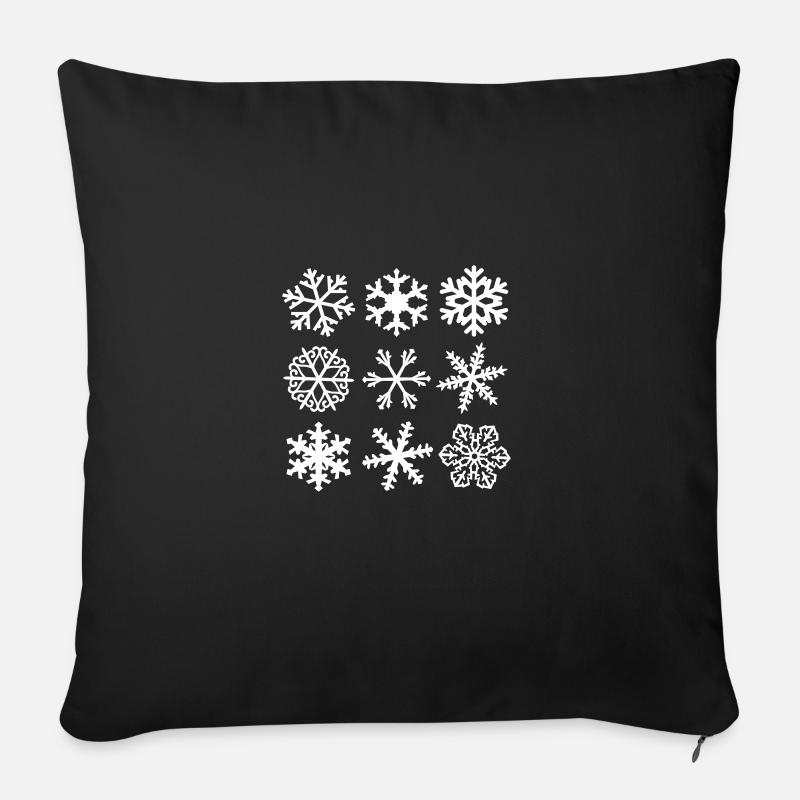 Schneeflocken - Sofakissen mit Füllung 45 x 45 cm - Schwarz