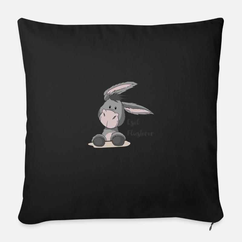 Esel Flüsterer - Sofakissen mit Füllung 45 x 45 cm - Schwarz
