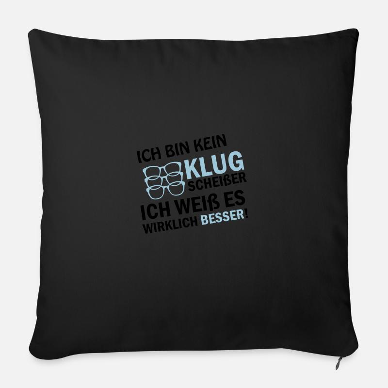 klugscheisser besserwisser 02 - Sofakissen mit Füllung 45 x 45 cm - Schwarz