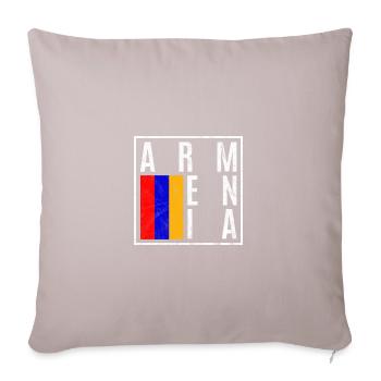 Armenien - Sofakissen mit Füllung 45 x 45 cm - helles Taupe - Vorne