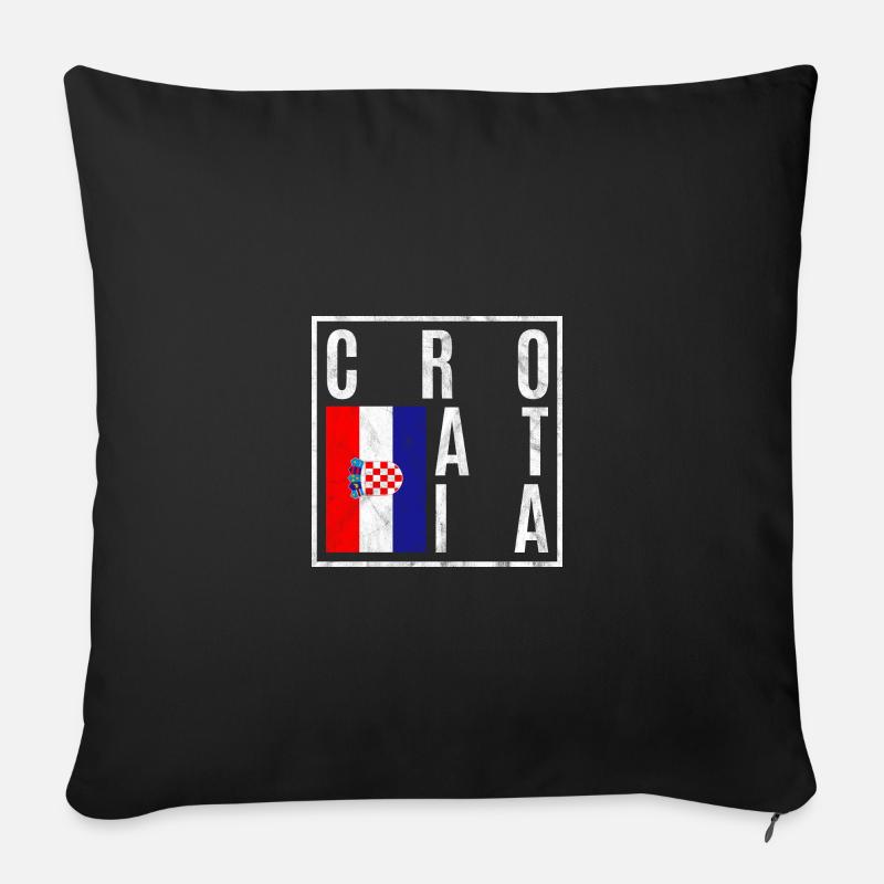 Kroatien - Sofakissen mit Füllung 45 x 45 cm - Schwarz