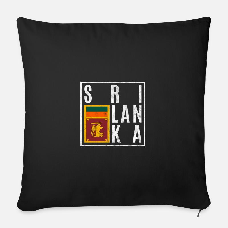Sri Lanka - Sofakissen mit Füllung 45 x 45 cm - Schwarz