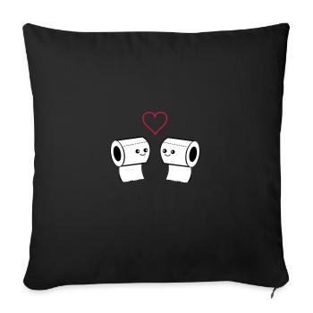 papier toilette amoureux 002 - Coussin et housse de 45 x 45 cm - noir - Devant