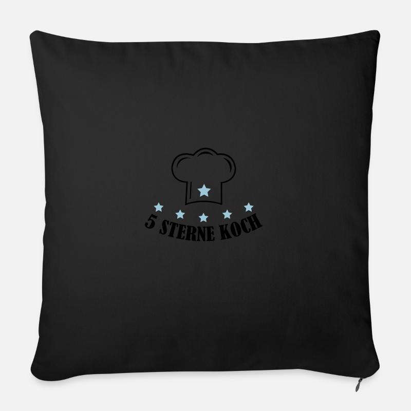 5 sterne koch - Sofakissen mit Füllung 45 x 45 cm - Schwarz
