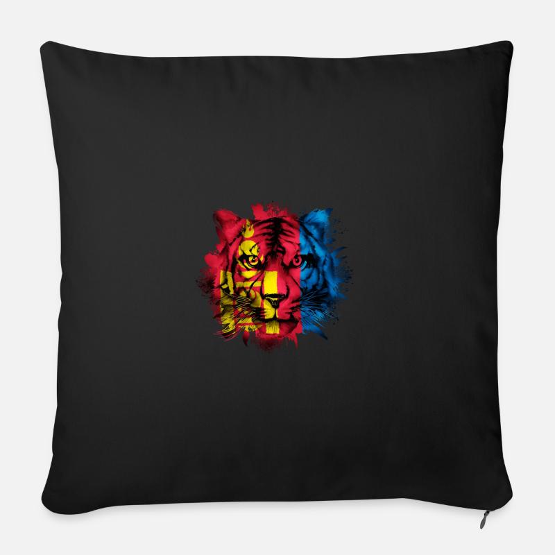 Mongolei - Sofakissen mit Füllung 45 x 45 cm - Schwarz