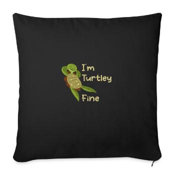Turtle Turtle Pun Gift - Coussin et housse de 45 x 45 cm - noir - Devant