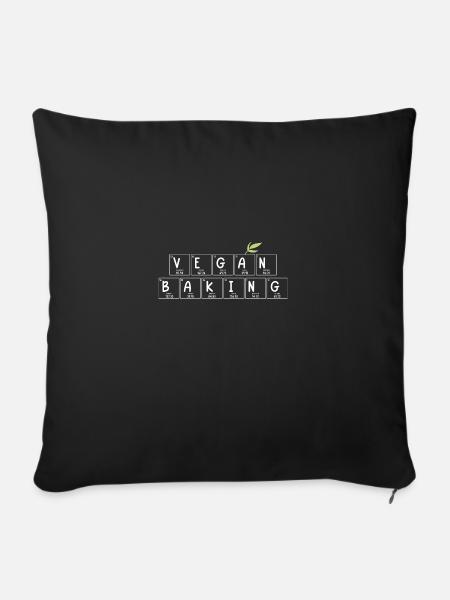 Vegan Baking - Periodensystem - Sofakissen mit Füllung 45 x 45 cm - Schwarz