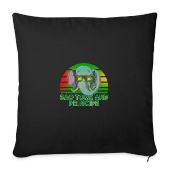 Sao Tomé-et-Principe - Coussin et housse de 45 x 45 cm - noir - Devant