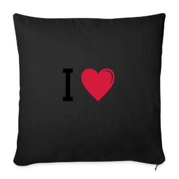 i love - Sofa pillow with filling 45cm x 45cm - black - Front