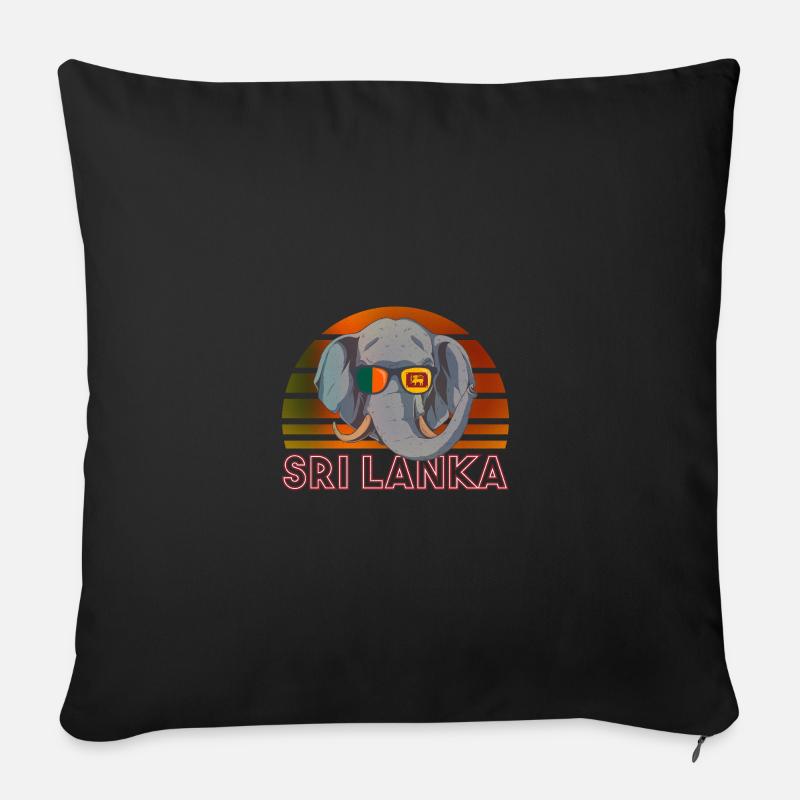 Sri Lanka - Sofakissen mit Füllung 45 x 45 cm - Schwarz