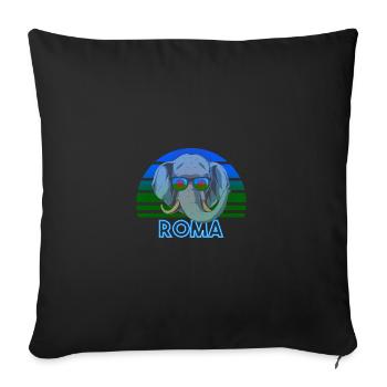 Roma - Sofa pillow with filling 45cm x 45cm - black - Front