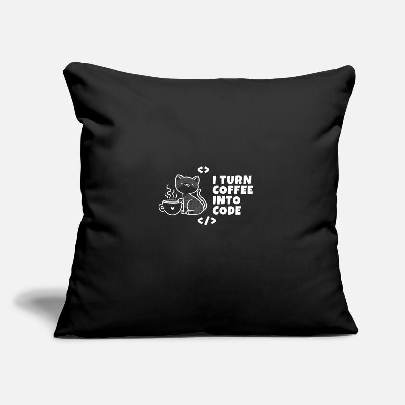 I turn coffee into code Programmierer Entwickler Sofakissen mit Füllung 45 x 45 cm