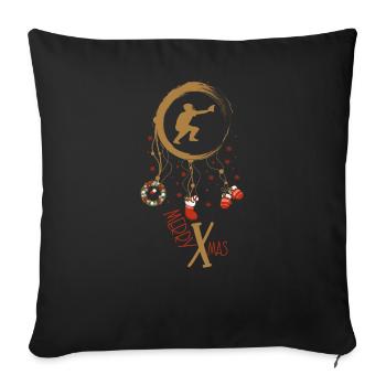 Baseball Weihnachten Weihnachtstraumfänger - Sofakissen mit Füllung 45 x 45 cm - Schwarz - Vorne