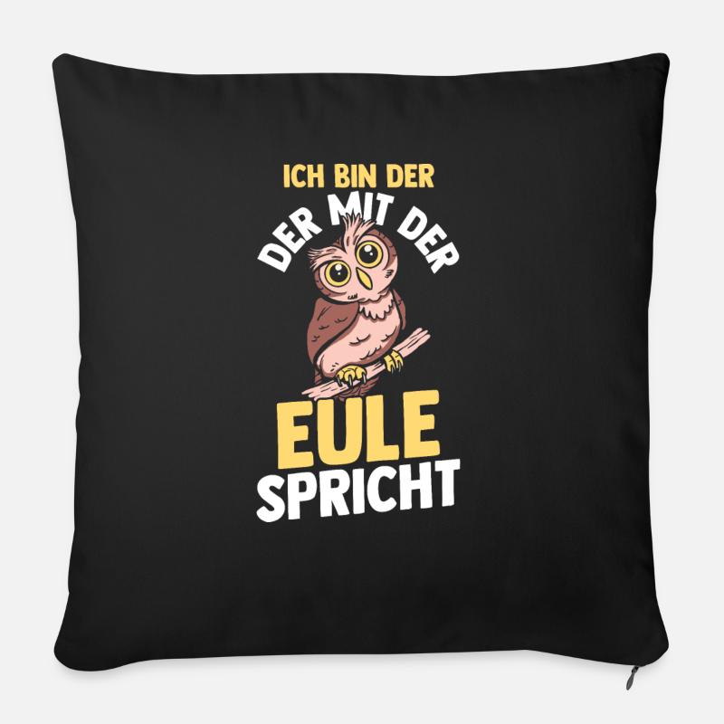Eulen - Sofakissen mit Füllung 45 x 45 cm - Schwarz