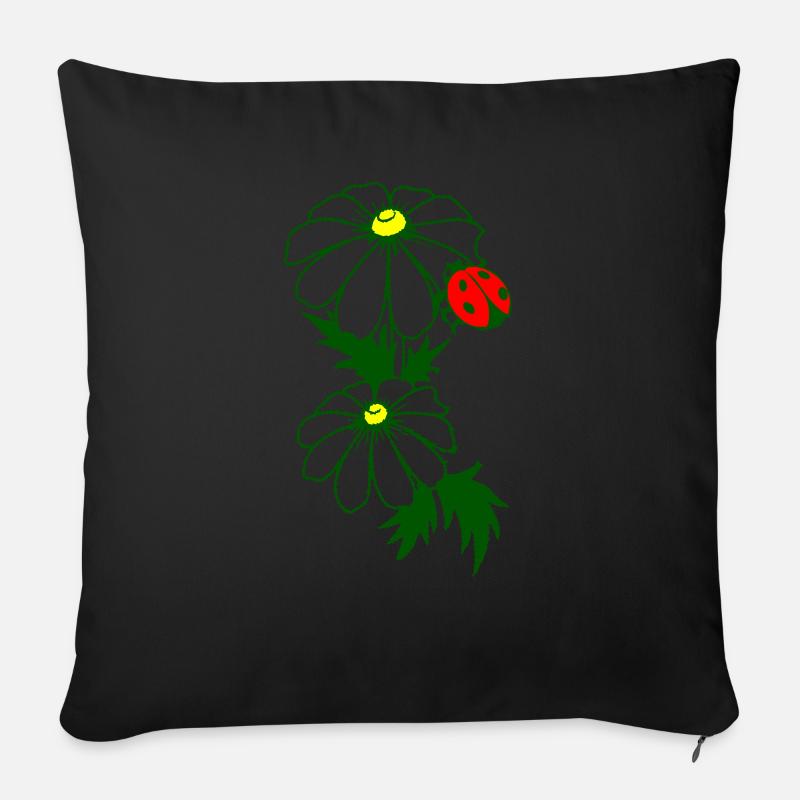 Fleur - Coussin et housse de 45 x 45 cm - noir