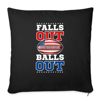 4th Of July Football Falls Out Balls Out - Coussin et housse de 45 x 45 cm - noir - Devant