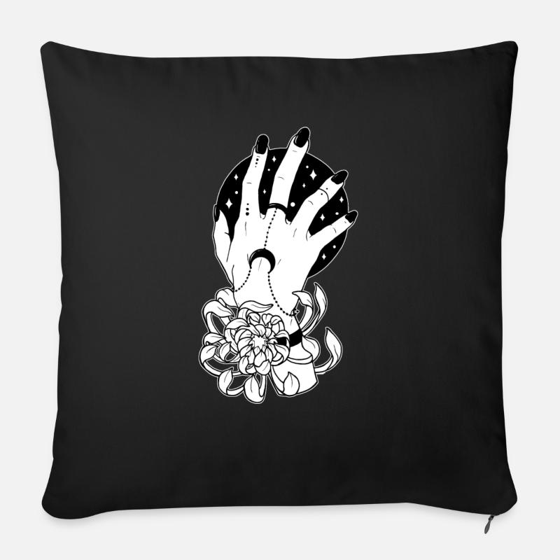 Hand der Hexe - Sofakissen mit Füllung 45 x 45 cm - Schwarz