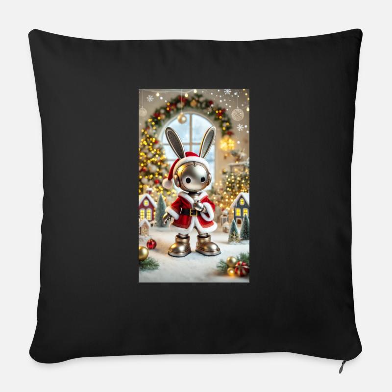 Weihnachtshase - Sofakissen mit Füllung 45 x 45 cm - Schwarz