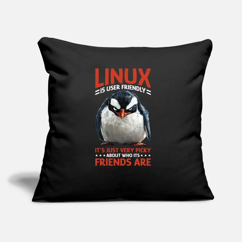 Linux Is User-Friendly Just Picky About Friends Sofakissen mit Füllung 45 x 45 cm