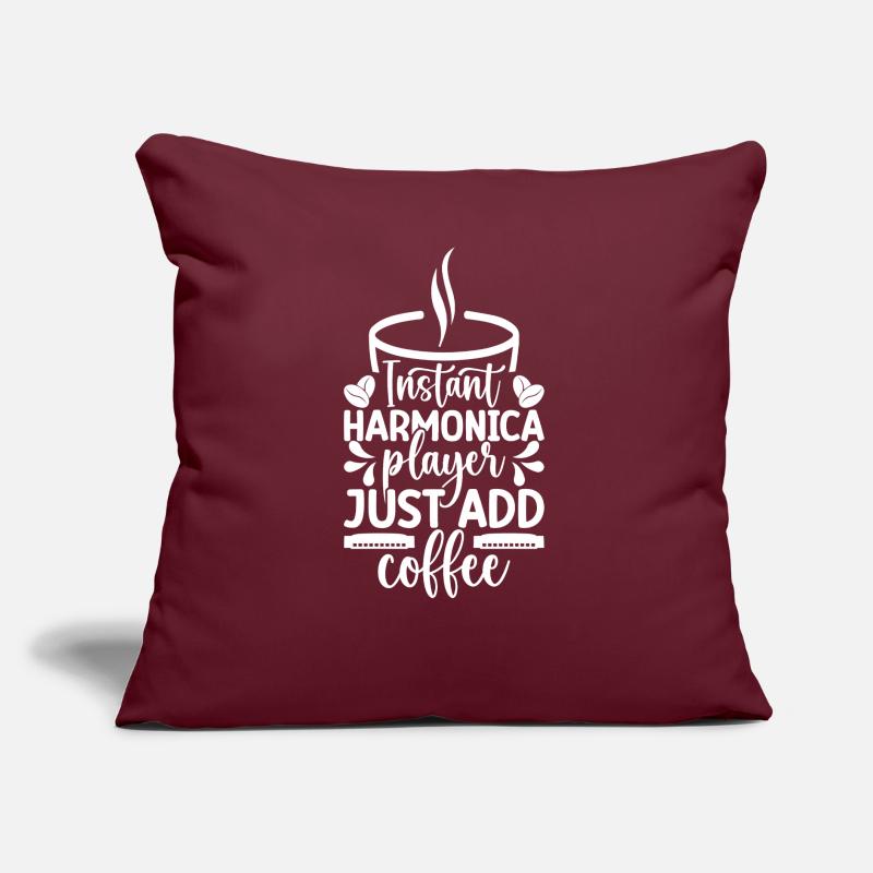 Harmonica Musican Instant Player Just Coffee Sofa pillow with filling 45cm x 45cm