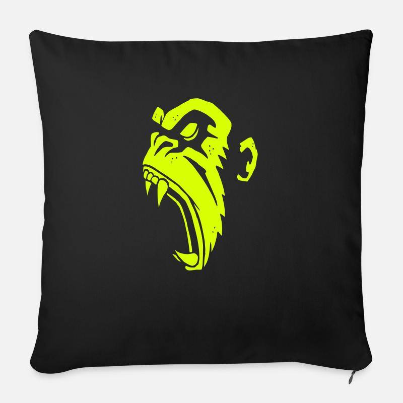 Mauvais singe - Coussin et housse de 45 x 45 cm - noir
