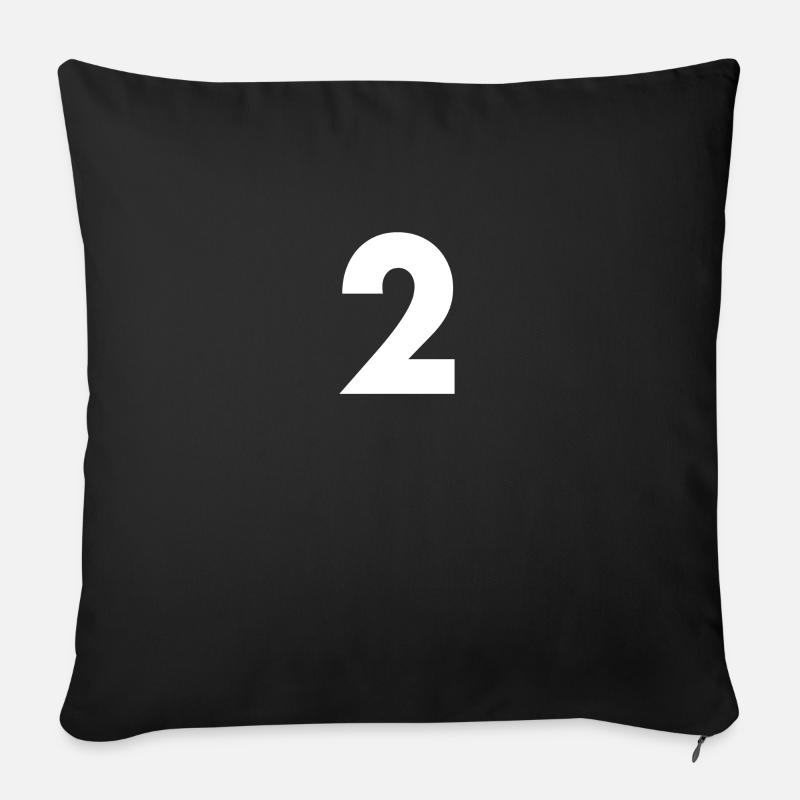 Numéro 2, numéro deux, deux, deux, numéro deux, deux - Coussin et housse de 45 x 45 cm - noir