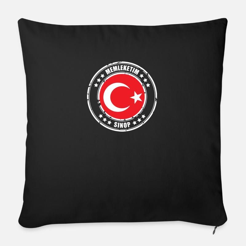 Memleketim SINOP - Sofakissen mit Füllung 45 x 45 cm - Schwarz