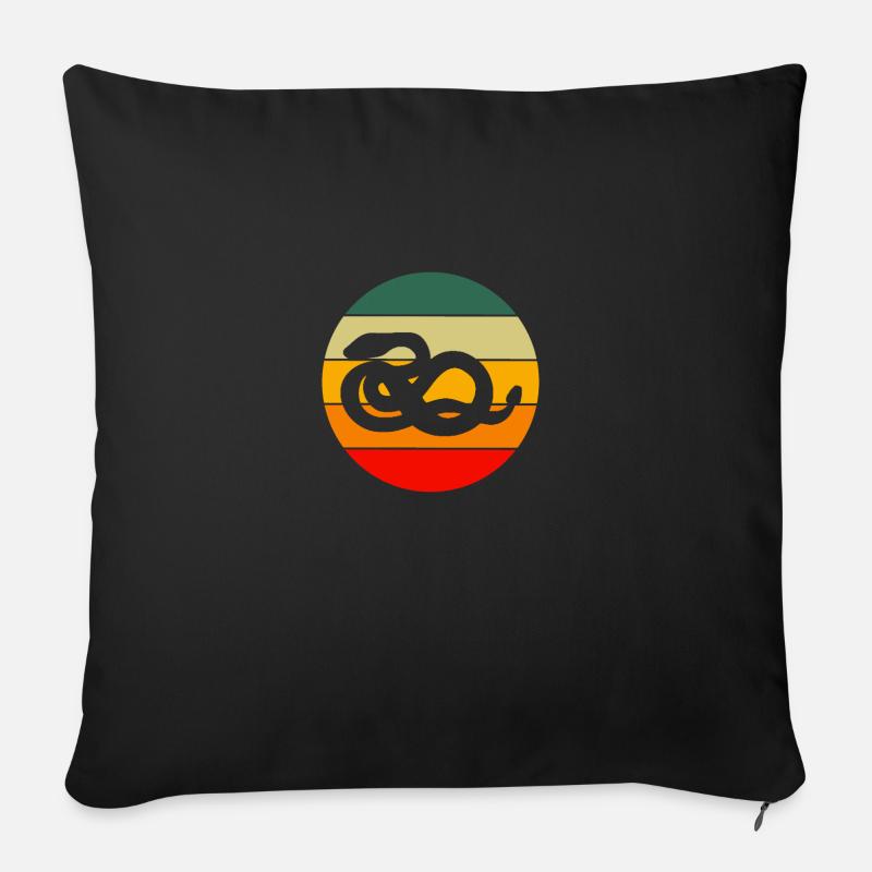 Retro Schlange - Sofakissen mit Füllung 45 x 45 cm - Schwarz