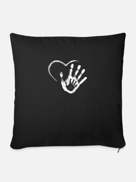 HAND IN HAND - Sofakissen mit Füllung 45 x 45 cm - Schwarz