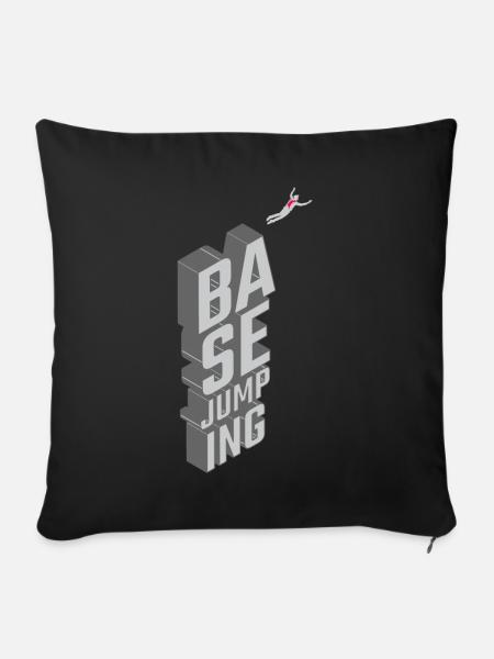 Basejumping - freier Fall - Sofakissen mit Füllung 45 x 45 cm - Schwarz