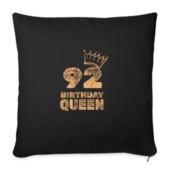 Birthday 92 - Sofa pillow with filling 45cm x 45cm - black - Front